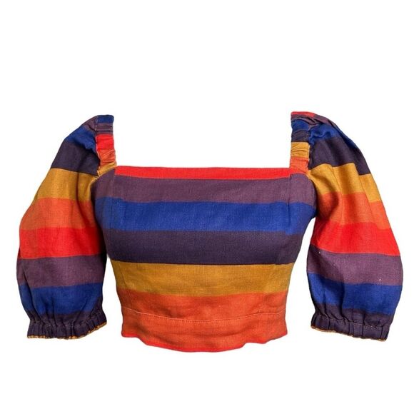 FARM Rio Multicolor Striped Crop Top - Picture 4 of 13